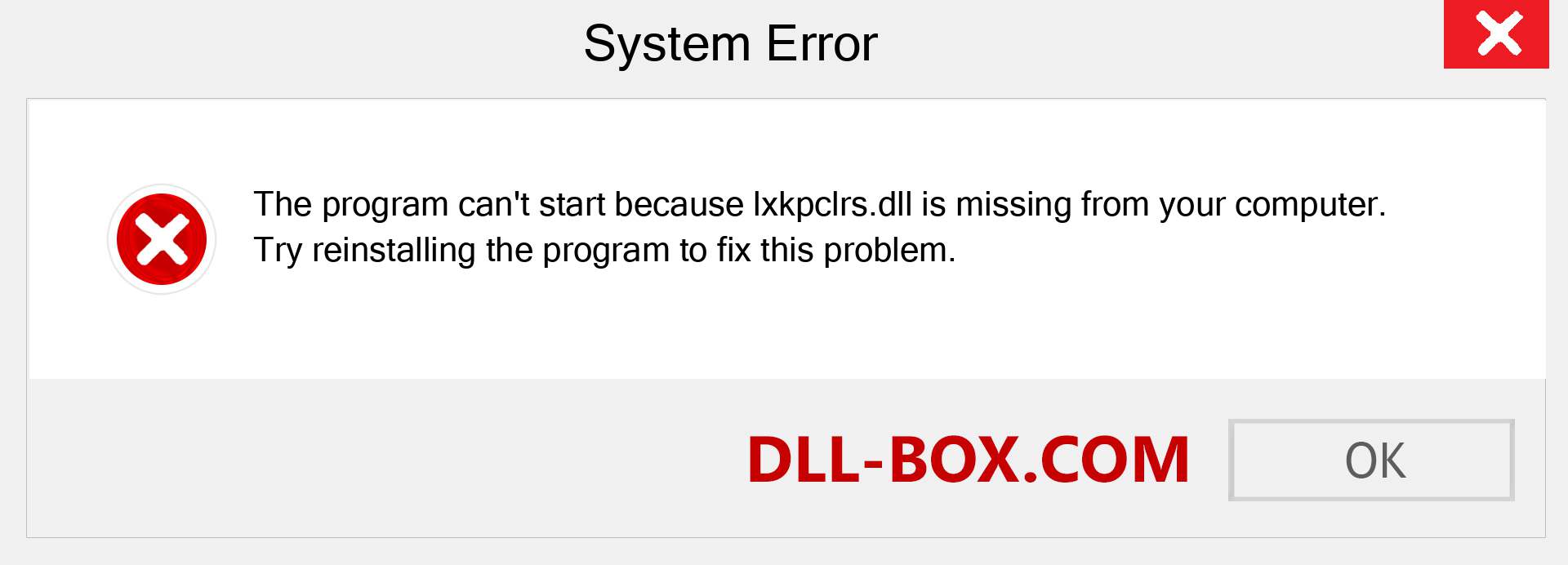  lxkpclrs.dll file is missing?. Download for Windows 7, 8, 10 - Fix  lxkpclrs dll Missing Error on Windows, photos, images